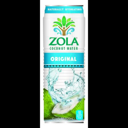 ZOLA Zola Original Coconut Water 17.5 fl. oz. Bottle, PK12 17WA-COCO